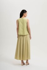 BECKY PLEATED LINEN TOP