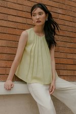 BECKY PLEATED LINEN TOP