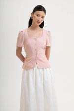 MEGHAN SHORT SLEEVE VEST LINEN TOP