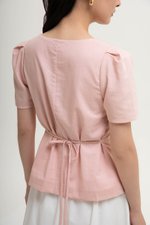 MEGHAN SHORT SLEEVE VEST LINEN TOP