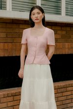 MEGHAN SHORT SLEEVE VEST LINEN TOP