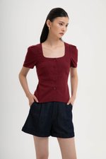 MEGHAN SHORT SLEEVE VEST LINEN TOP