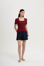 MEGHAN SHORT SLEEVE VEST LINEN TOP