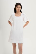 KARISA FLUTTER SLEEVE LINEN MINI DRESS
