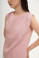 VIOLA CAP SLEEVE LINEN TOP