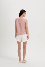 VIOLA CAP SLEEVE LINEN TOP