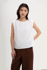 VIOLA CAP SLEEVE LINEN TOP