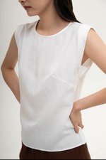 VIOLA CAP SLEEVE LINEN TOP