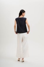 VIOLA CAP SLEEVE LINEN TOP