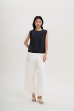 VIOLA CAP SLEEVE LINEN TOP