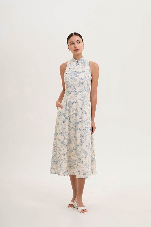 ORIENTAL LILIES CHEONGSAM DRESS