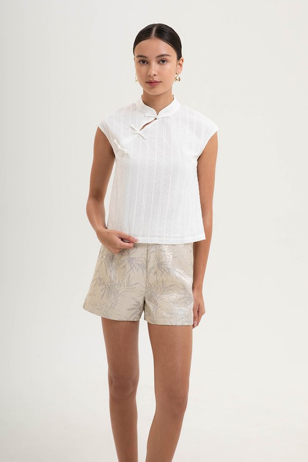 LERIN EMBROIDERED CHEONGSAM TOP