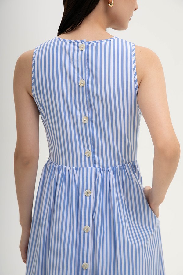 CYNTHIA BUTTONDOWN STRIPE MIDI DRESS