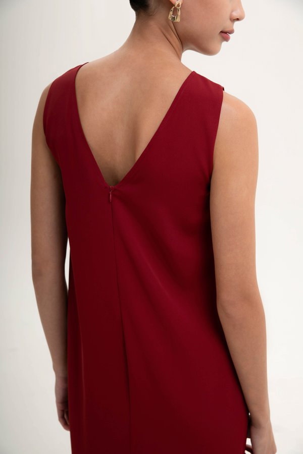 NADIN V BACK COLUMN DRESS