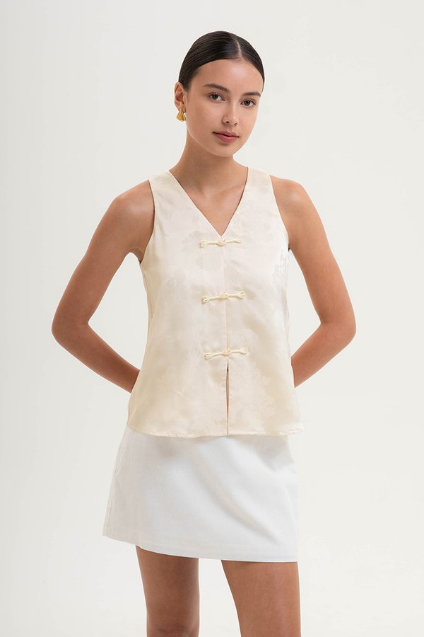 KAMILIA BUTTONDOWN SATIN CHEONGSAM TOP