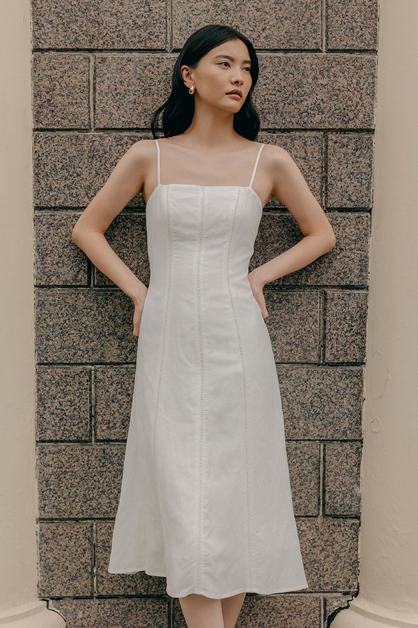 JOVELLE LACE TRIM CAMI LINEN DRESS