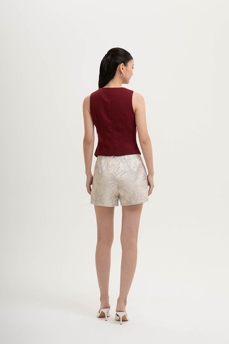OLIVIA ASYMMETRIC VEST LINEN TOP