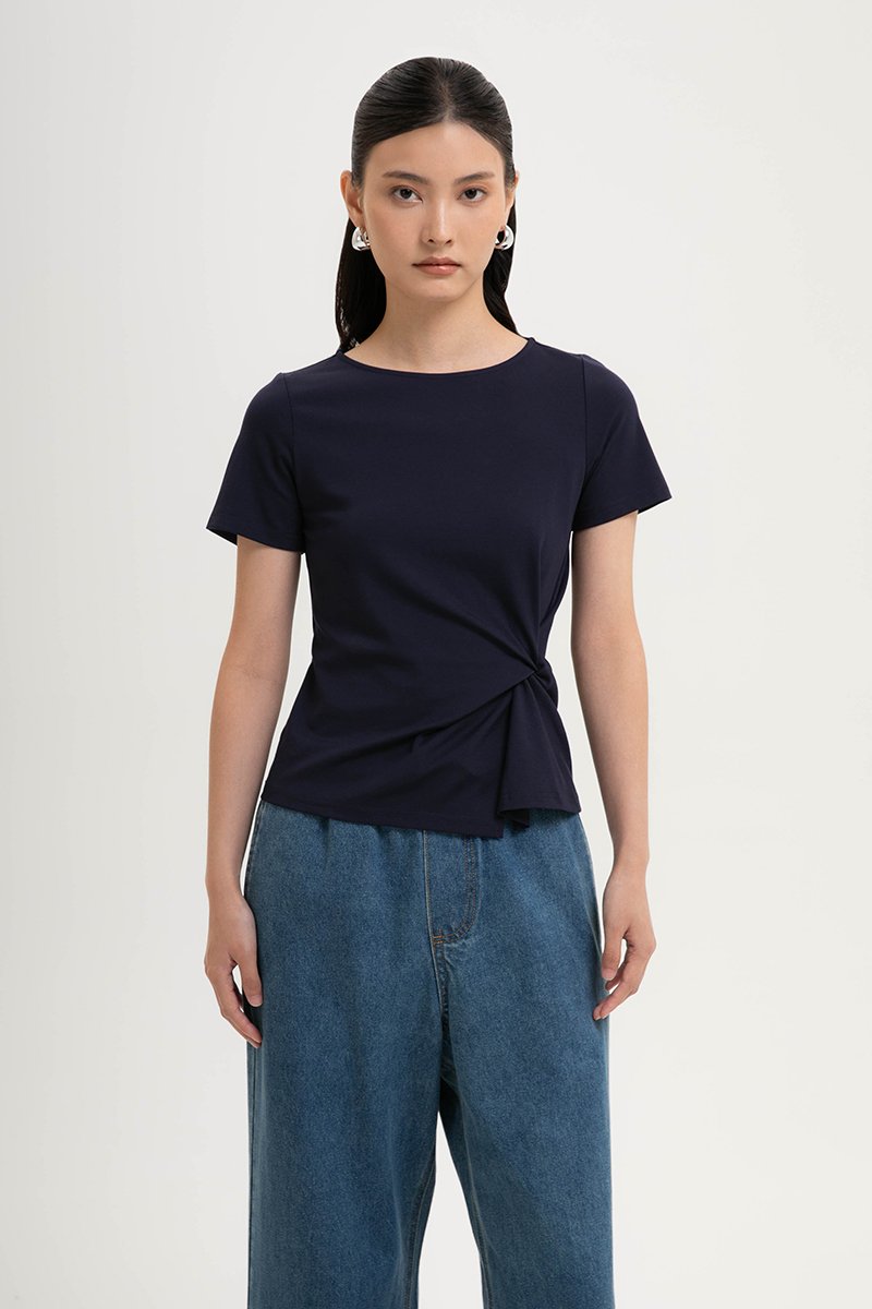 KATHLYN ASYMMETRIC KNOT TOP