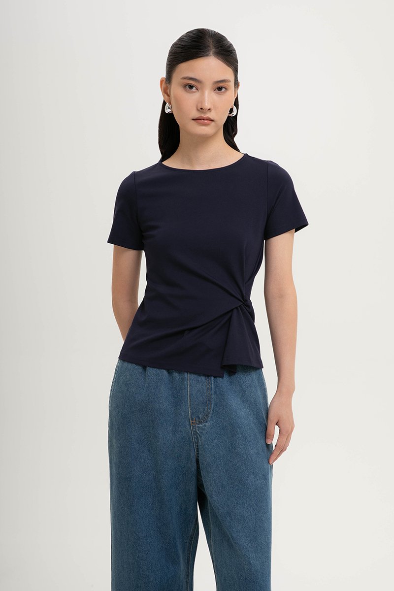 KATHLYN ASYMMETRIC KNOT TOP