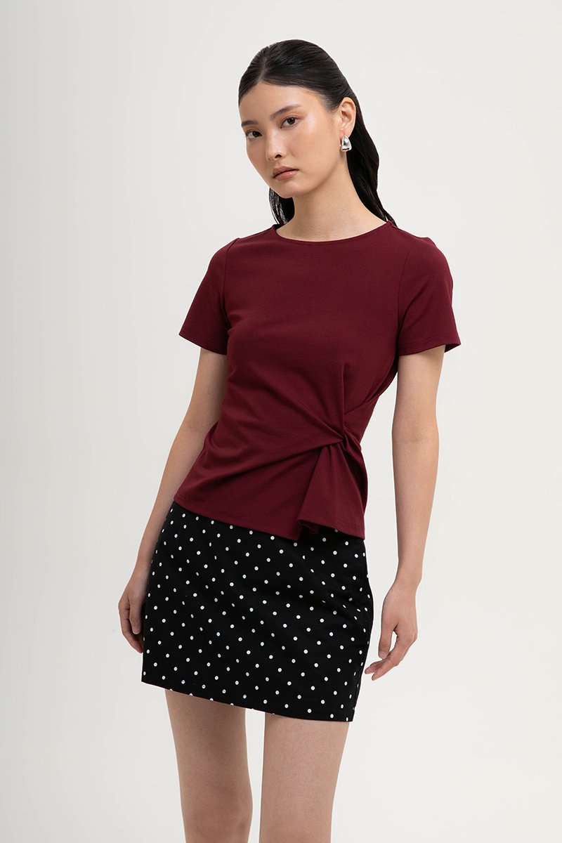 KATHLYN ASYMMETRIC KNOT TOP