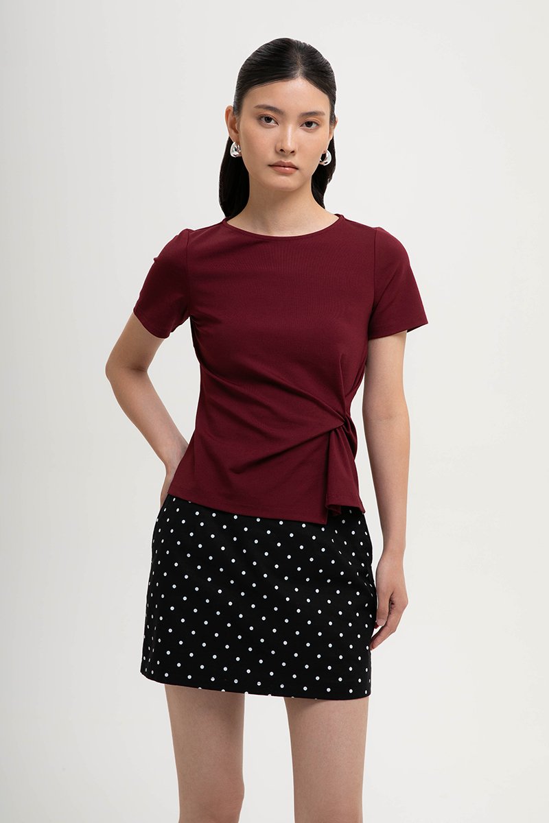 KATHLYN ASYMMETRIC KNOT TOP