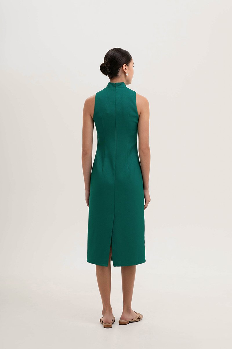 *PREORDER* NIKA TWEED MIDI CHEONGSAM W PEARL BUTTONS