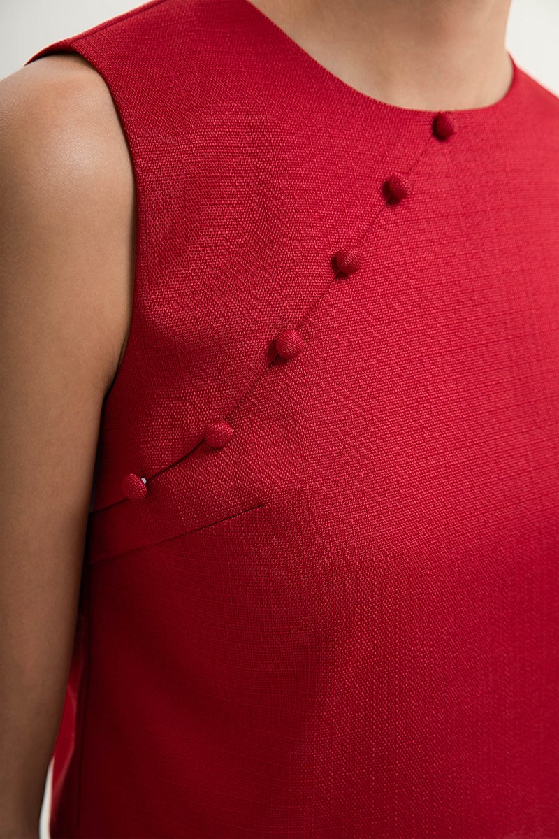 MARICA TEXTURED CHEONGSAM TOP