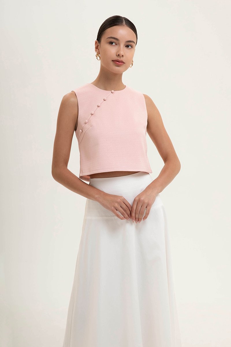 MARICA TEXTURED CHEONGSAM TOP