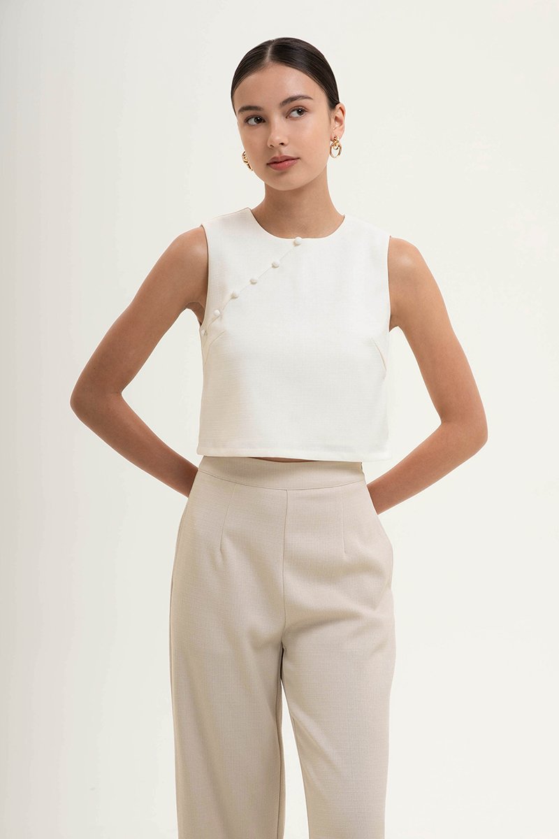 MARICA TEXTURED CHEONGSAM TOP