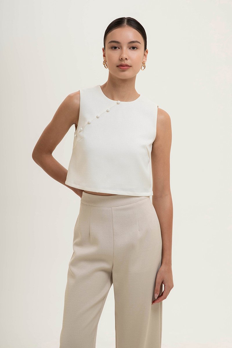 MARICA TEXTURED CHEONGSAM TOP