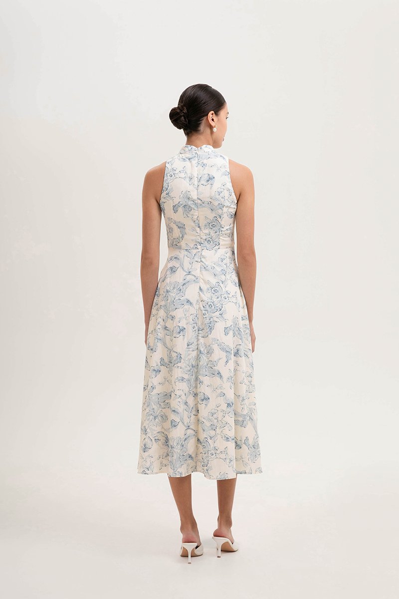 ORIENTAL LILIES CHEONGSAM DRESS