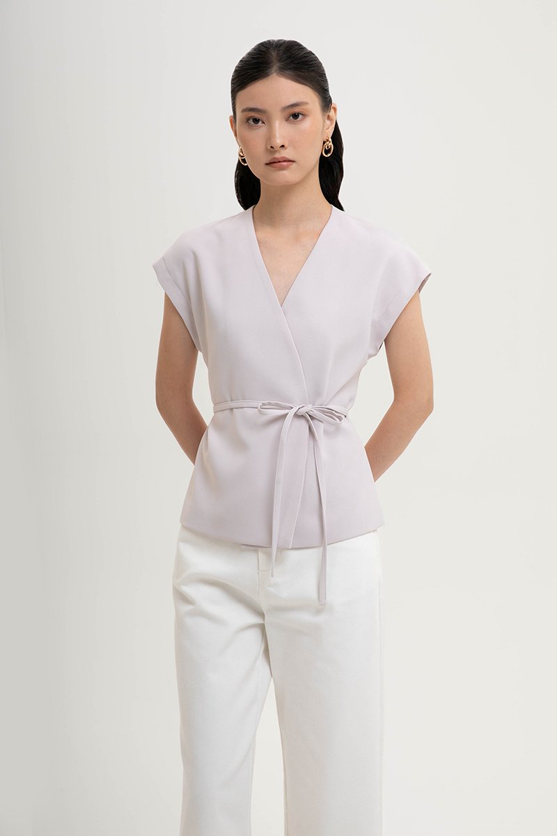 VANYA WRAP TOP W/ SASH