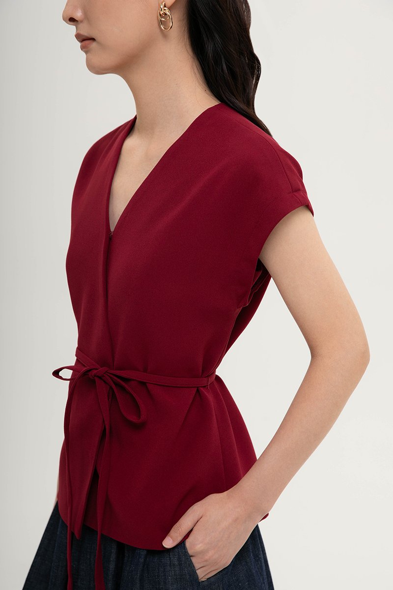 VANYA WRAP TOP W/ SASH