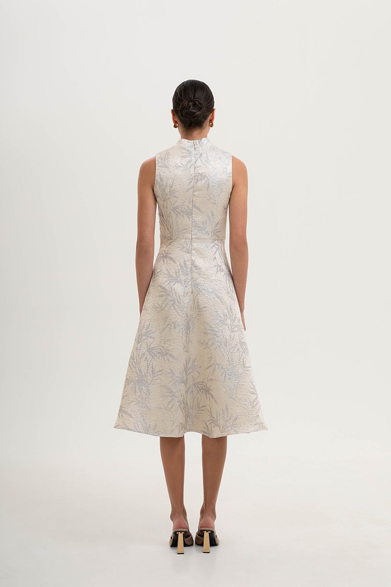 SANRIA JACQUARD FIT AND FLARE CHEONGSAM DRESS