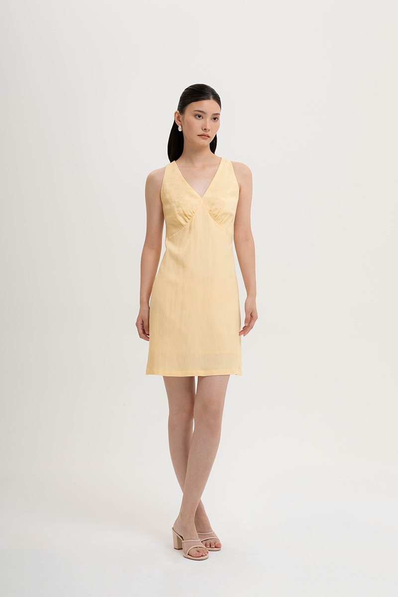 FLORIA LINEN MINI DRESS