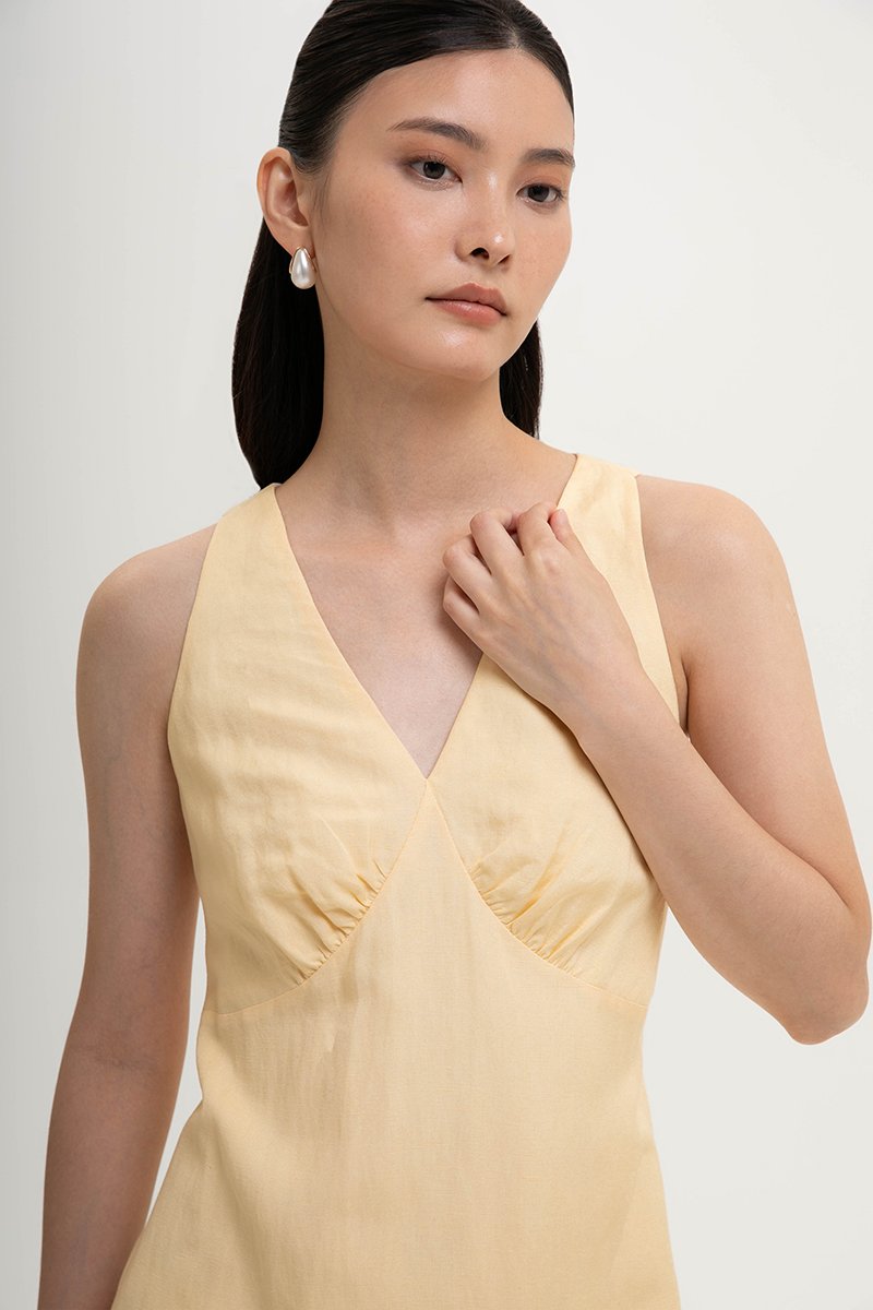 FLORIA LINEN MINI DRESS