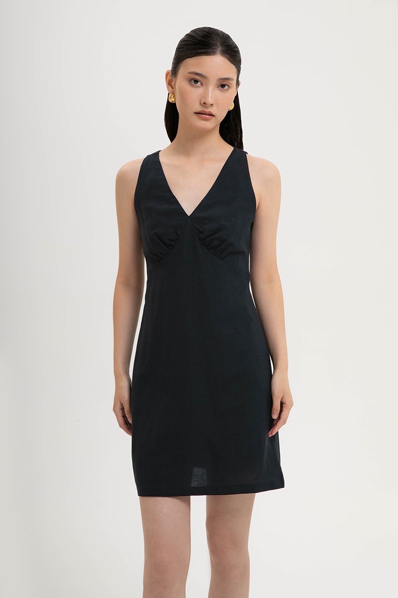 FLORIA LINEN MINI DRESS