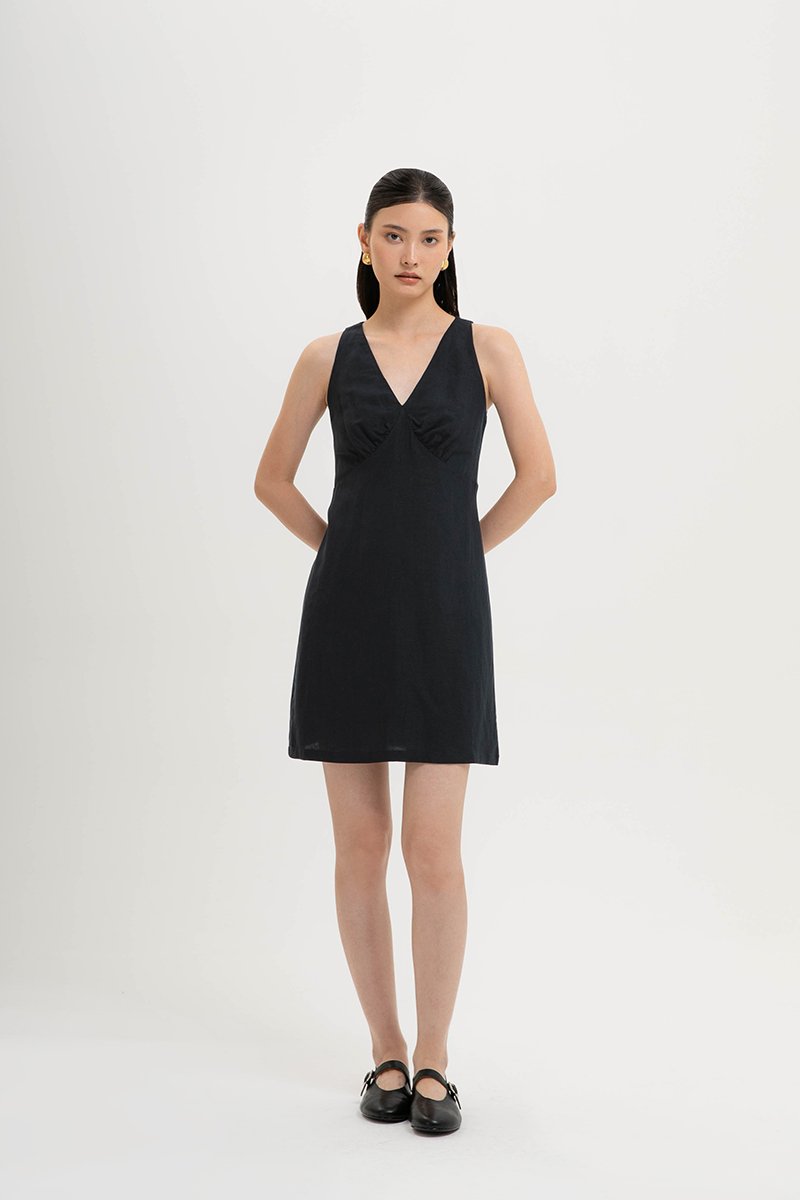 FLORIA LINEN MINI DRESS