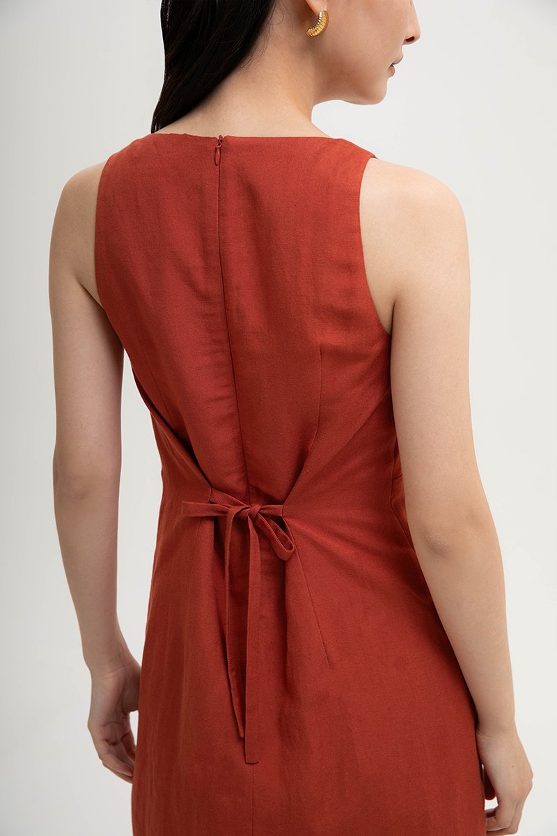 FLORIA LINEN MINI DRESS