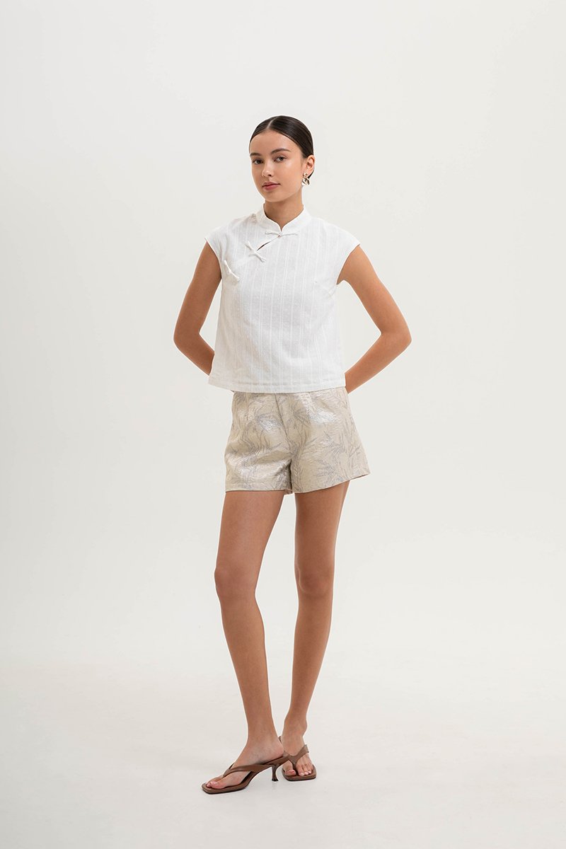 LERIN EMBROIDERED CHEONGSAM TOP