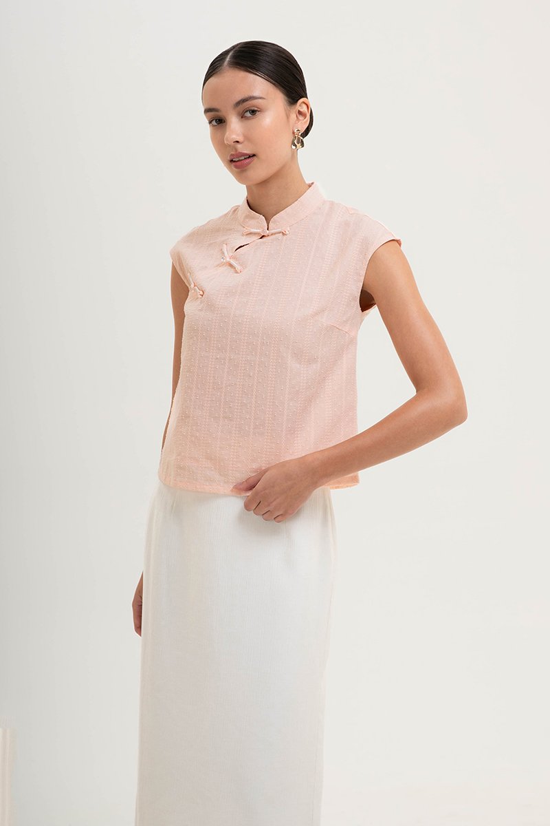 LERIN EMBROIDERED CHEONGSAM TOP