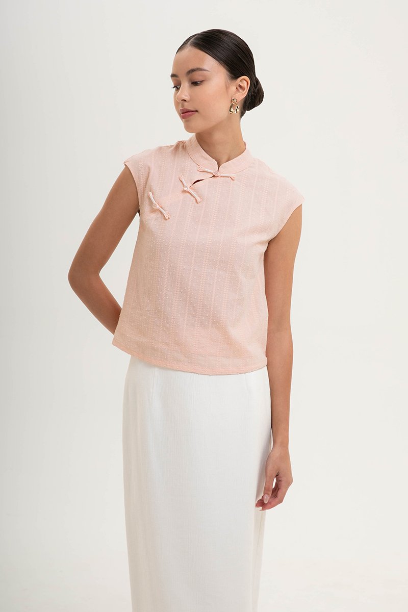 LERIN EMBROIDERED CHEONGSAM TOP