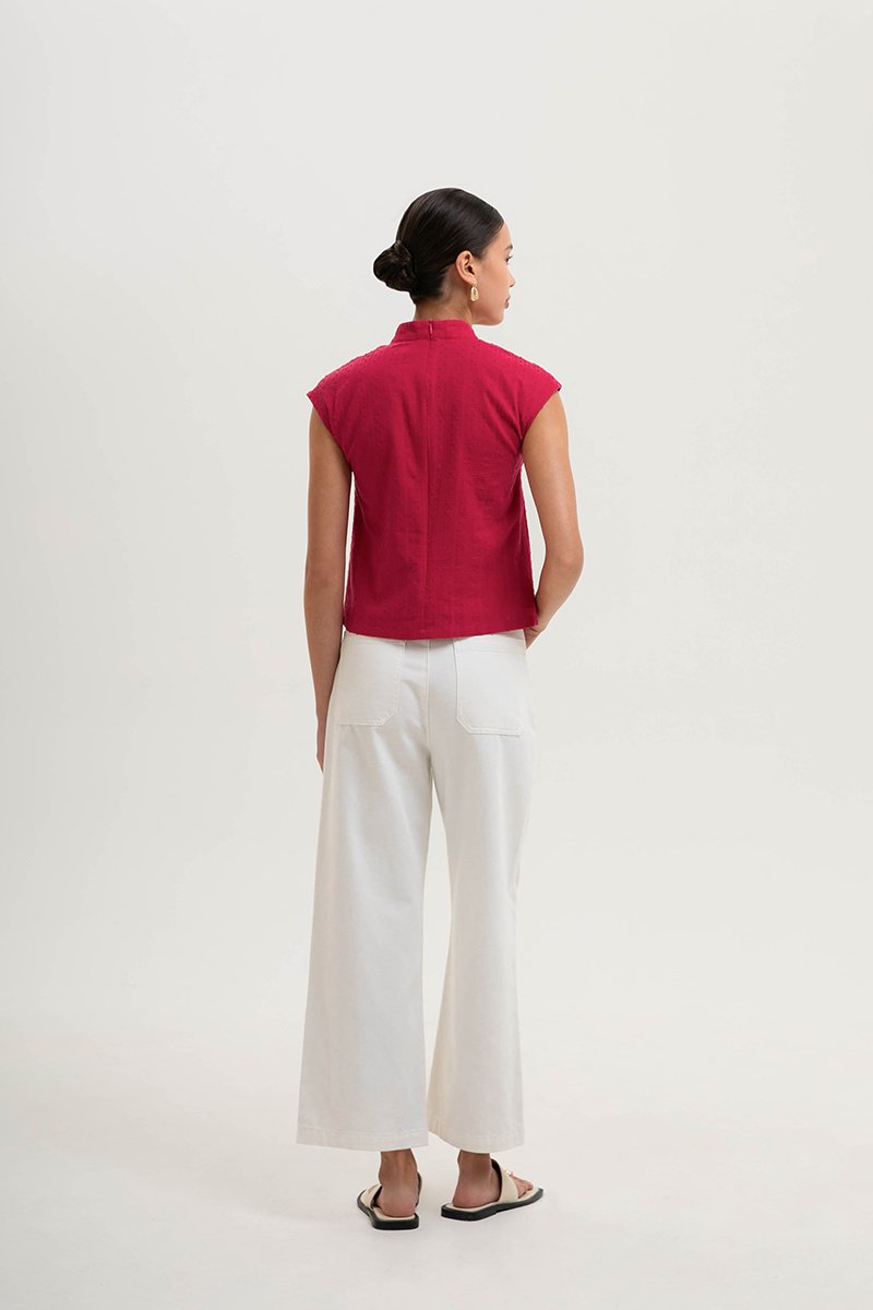 LERIN EMBROIDERED CHEONGSAM TOP