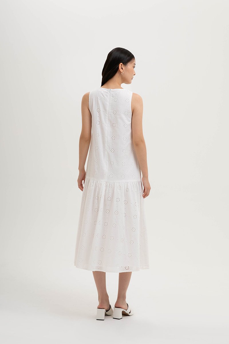 KARINA EYELET DROPWAIST DRESS