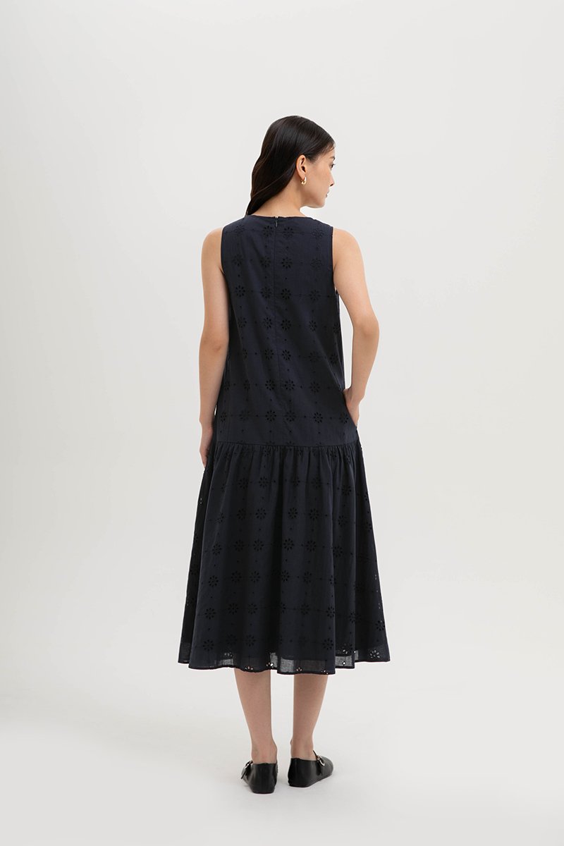 KARINA EYELET DROPWAIST DRESS