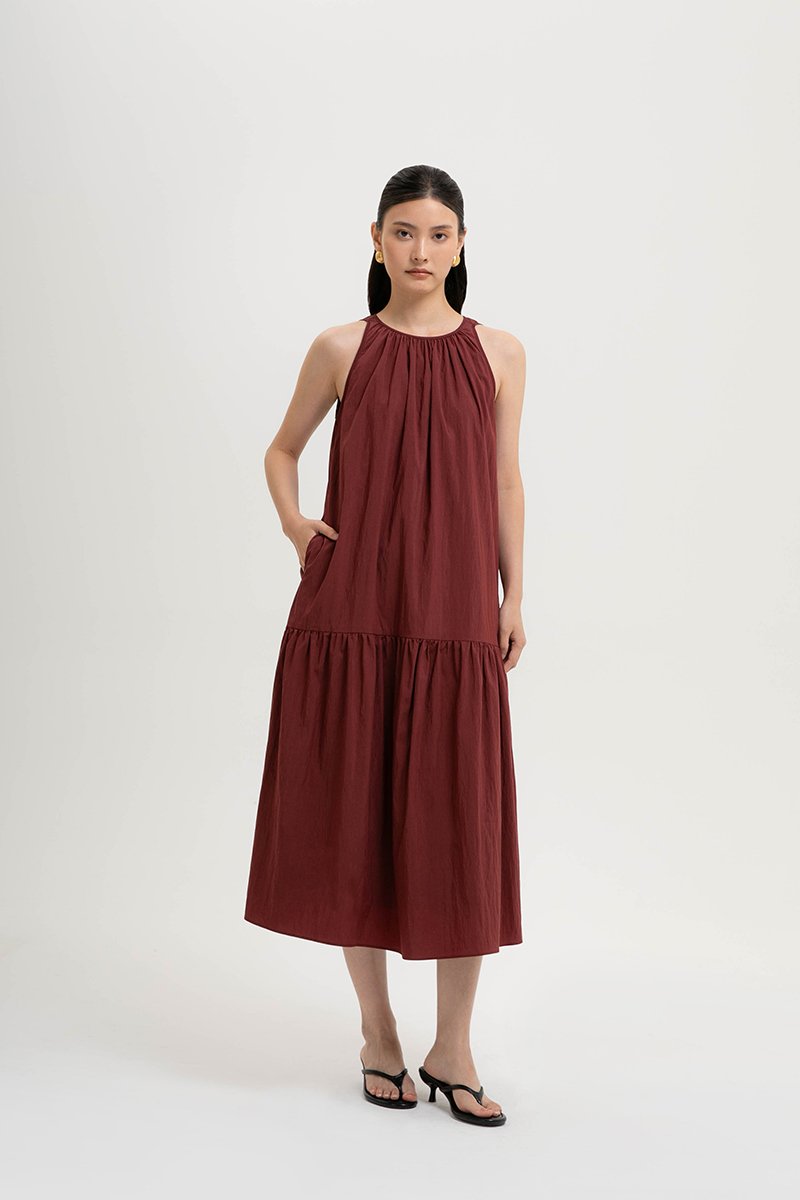 WILLA RUCHED DROP WAIST DRESS