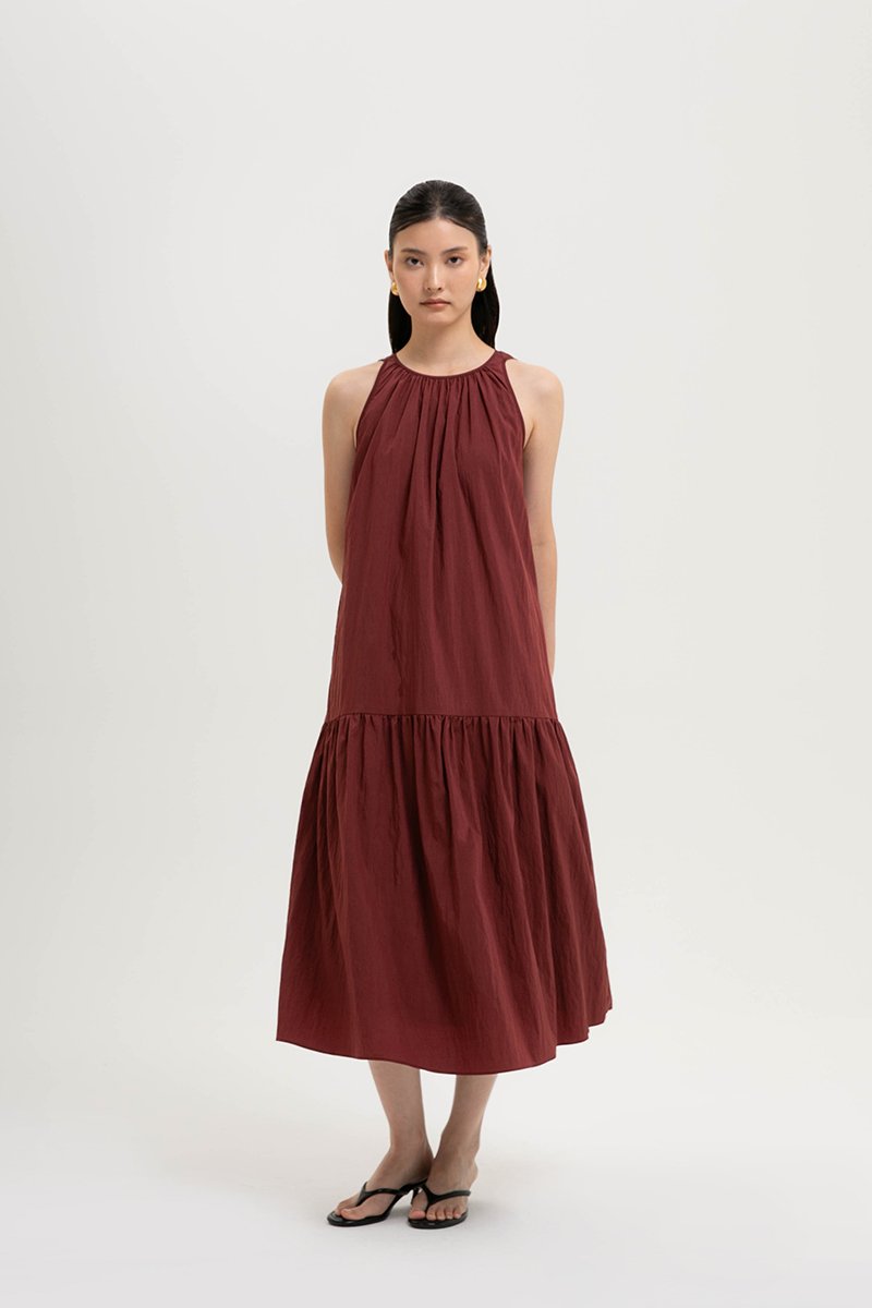 WILLA RUCHED DROP WAIST DRESS