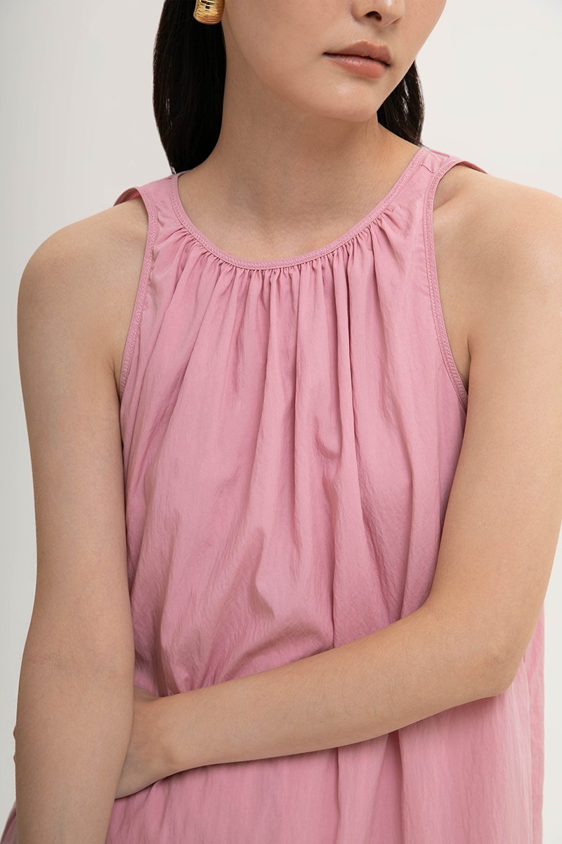 WILLA RUCHED DROP WAIST DRESS