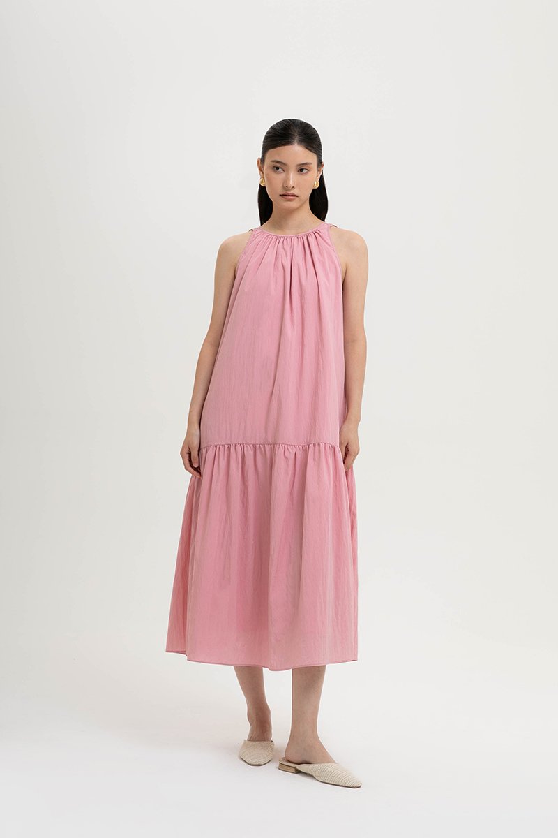 WILLA RUCHED DROP WAIST DRESS