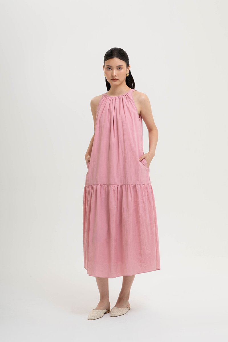 WILLA RUCHED DROP WAIST DRESS